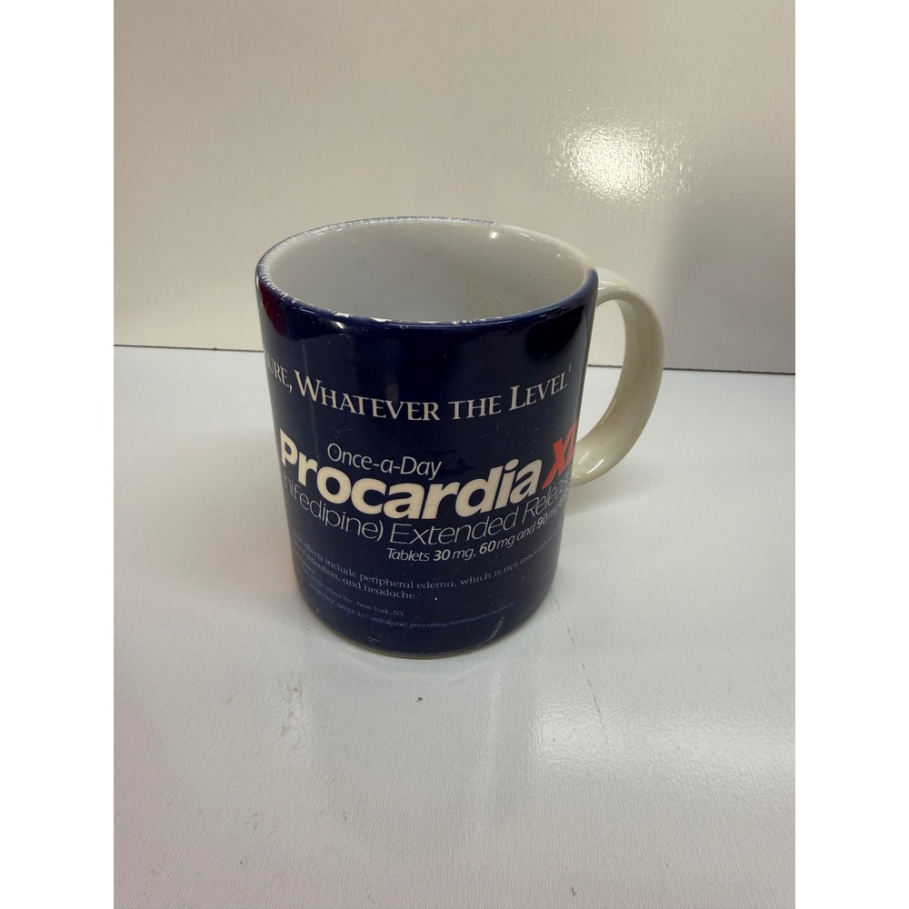 Vintage Procardia XL Nifedipine Pharmaceutical Promo Mug Medical Advertising